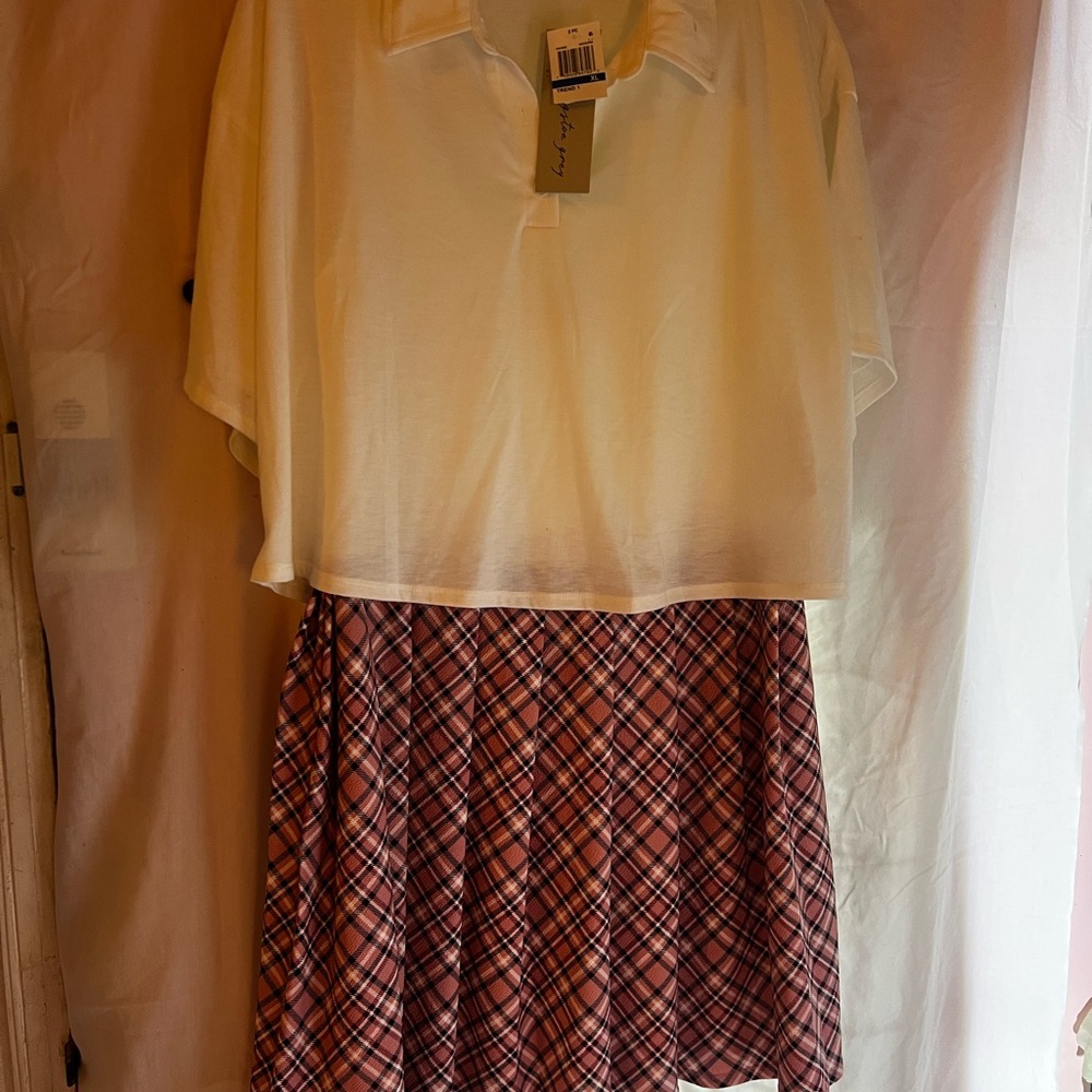 Kingston White and Red Plaid Dress